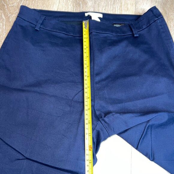 H&M Navy Blue Side Zip Back Slit Pockets Skinny Leg Trouser Pants, Women’s 12 - Picture 3 of 10